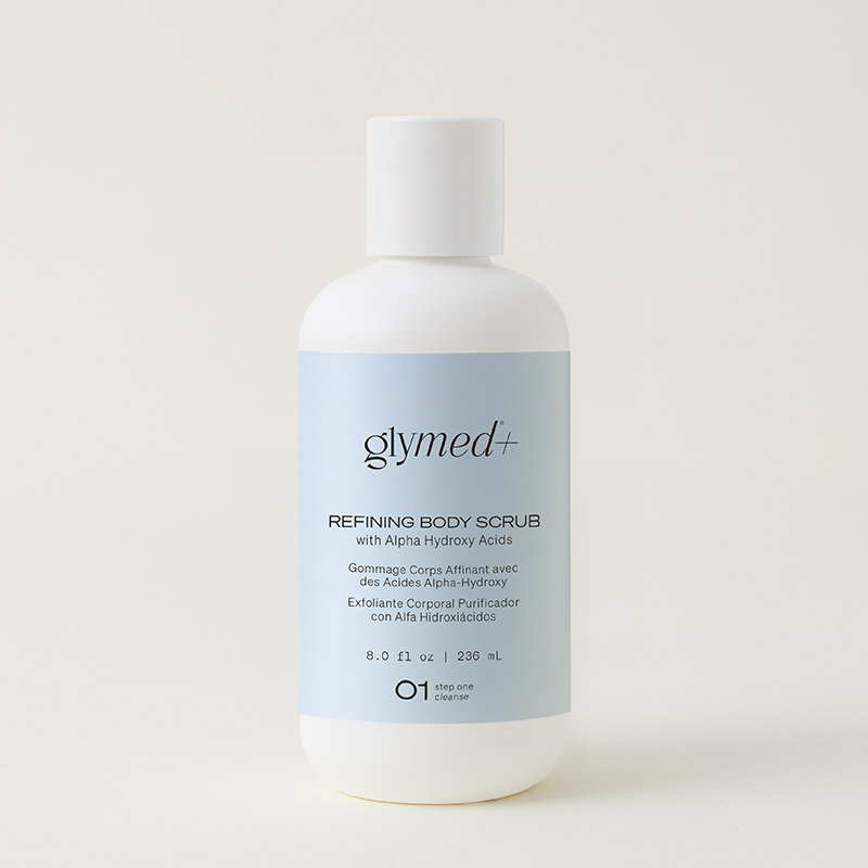 GlyMed Plus Refining Body Scrub with Alpha Hydroxy Acids, an AHA body scrub with jojoba beads
