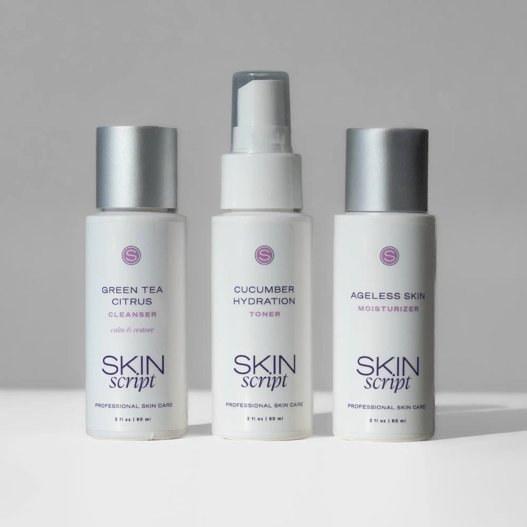 Skin Script Everyday Balance Travel Kit with Green Tea Citrus Cleanser, Cucumber Hydration Toner and Ageless Skin Moisturizer, photo 2
