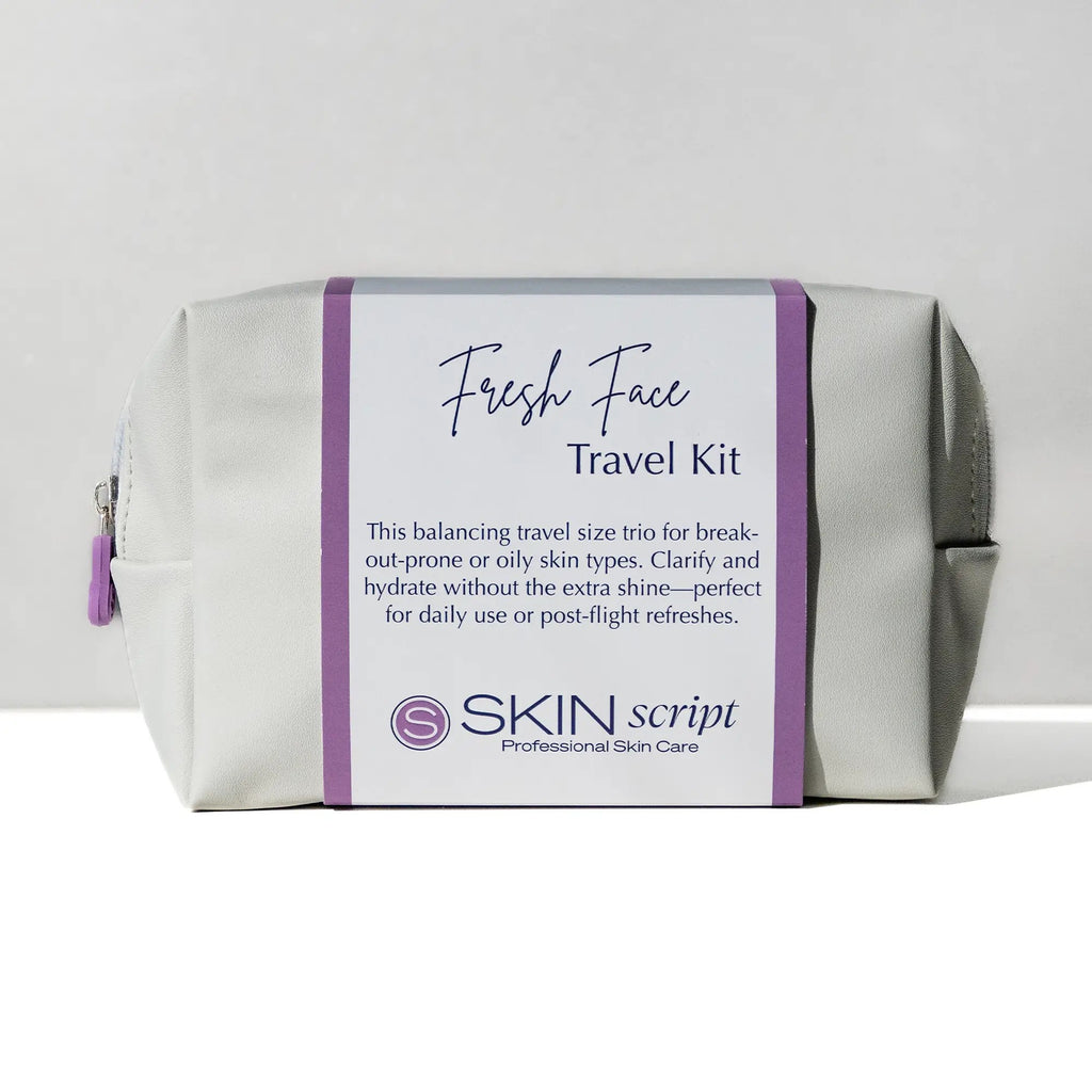 Skin Script Fresh Face Travel Kit with Charcoal Clay Cleanser, Mint Refining Toner and Light Aloe Moisturizer, photo 3