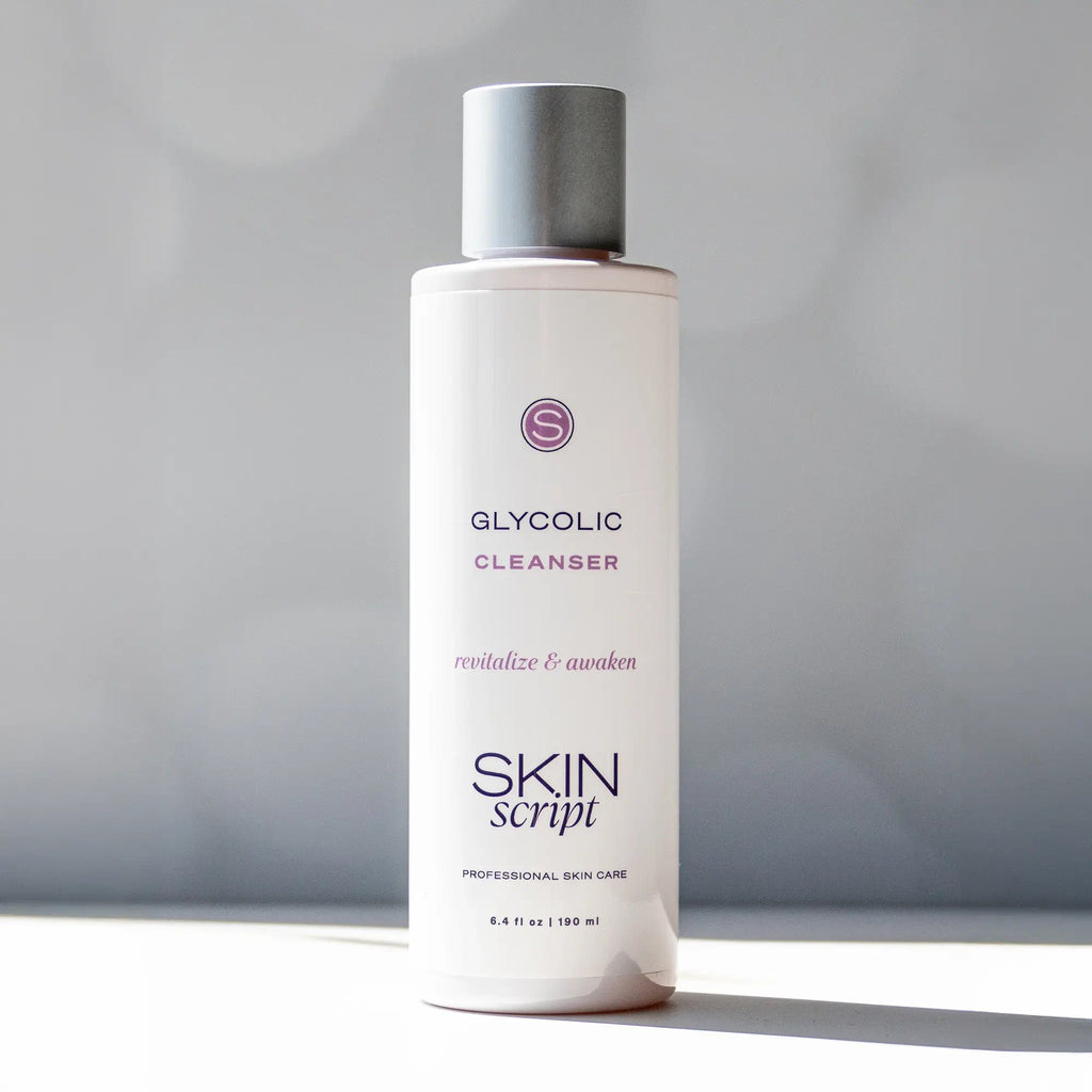 Skin Script Glycolic Cleanser 6.4 oz, an exfoliating glycolic acid face wash