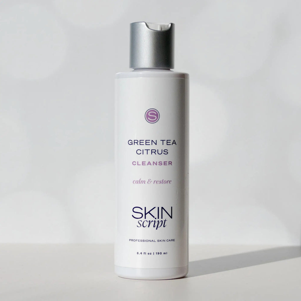 Skin Script Green Tea Citrus Cleanser 6.4 oz, a gentle antioxidant face wash