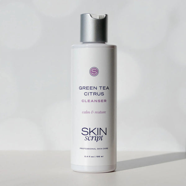 Skin Script Green Tea Citrus Cleanser 6.4 oz, a gentle antioxidant face wash