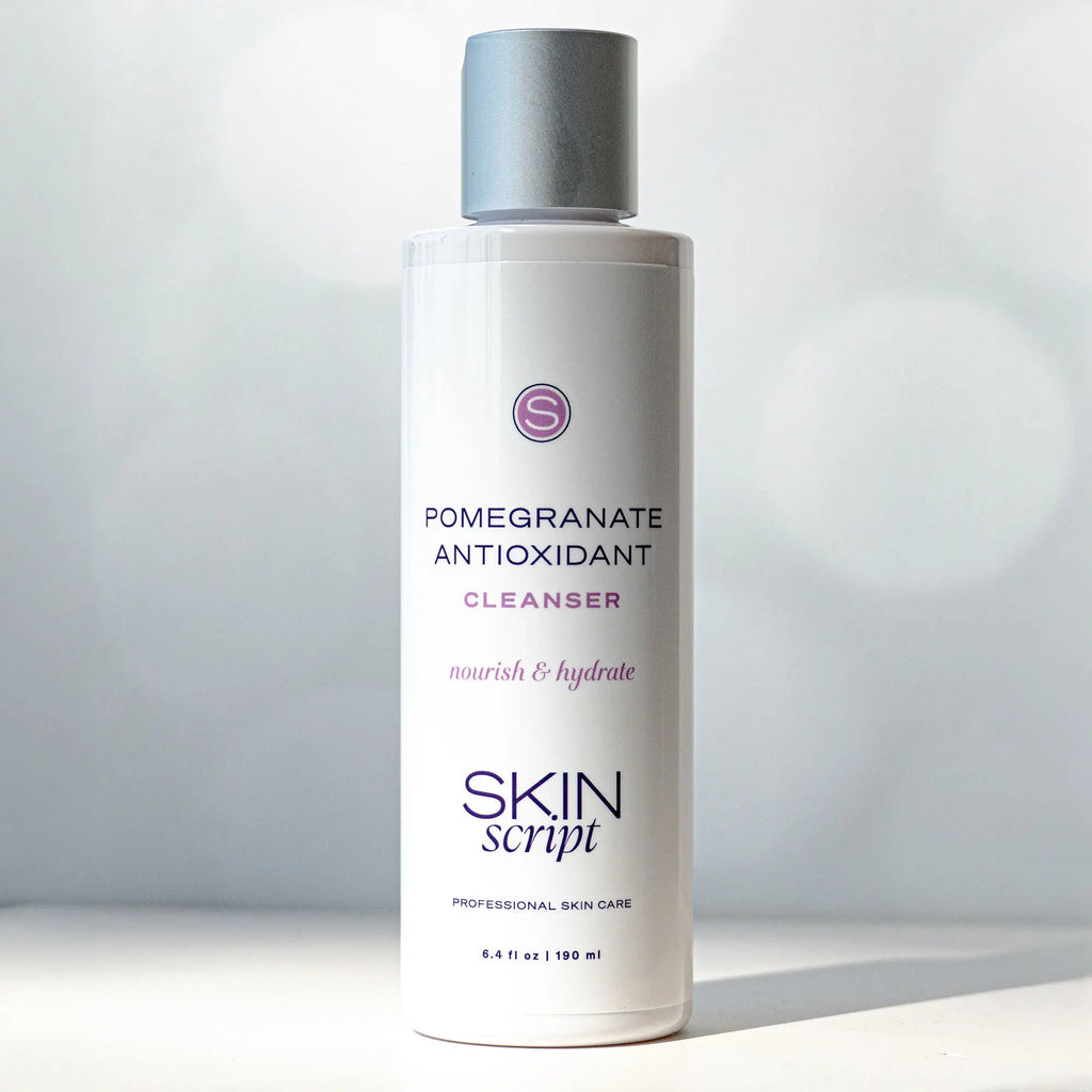 Skin Script Pomegranate Antioxidant Cleanser 6.4 oz, a creamy cleanser for dry skin
