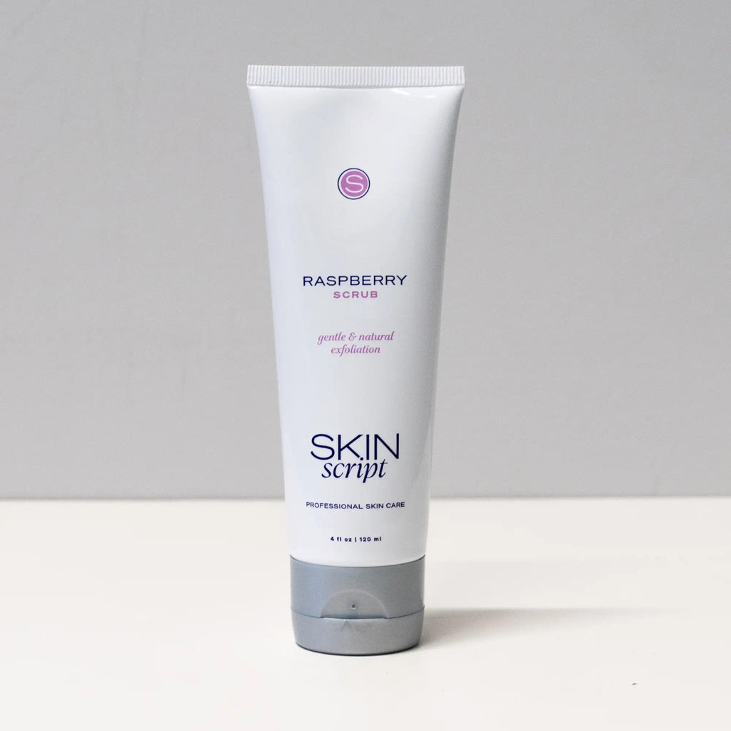 Skin Script Raspberry Scrub 4 oz, a creamy face scrub